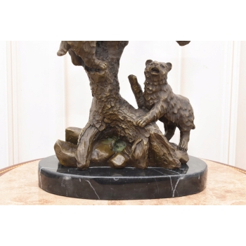 Milo - Niedźwiedzie na Drzewie Niedźwiedź- Figura Rzeźba z Brązu - Ozdoba