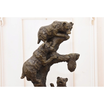 Milo - Niedźwiedzie na Drzewie Niedźwiedź- Figura Rzeźba z Brązu - Ozdoba