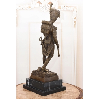 Grenadier Francuski - Żołnierz z Brązu - Figura Wojskowa - Kolekcjonerska