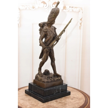 Grenadier Francuski - Żołnierz z Brązu - Figura Wojskowa - Kolekcjonerska