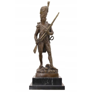 Grenadier Francuski - Żołnierz z Brązu - Figura Wojskowa - Kolekcjonerska