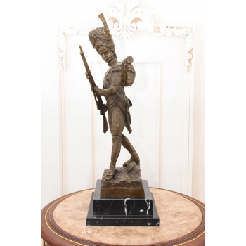 Grenadier Francuski - Żołnierz z Brązu - Figura Wojskowa - Kolekcjonerska