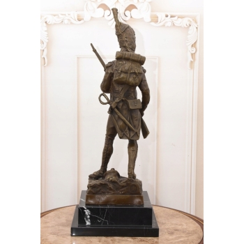 Grenadier Francuski - Żołnierz z Brązu - Figura Wojskowa - Kolekcjonerska