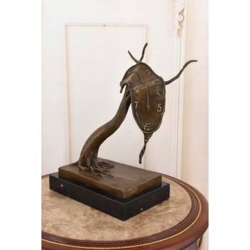 Surrealistyczny Zegar Salvador Dali Style - Abstrakcyjna Figura z Brązu