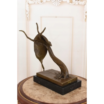 Surrealistyczny Zegar Salvador Dali Style - Abstrakcyjna Figura z Brązu