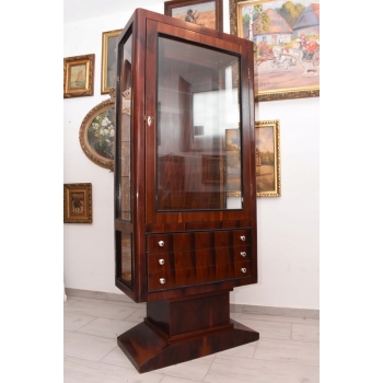 Witryna Art Deco - Gablotka Serwantka - Salon Gabinet - Gablota 3 Szuflady