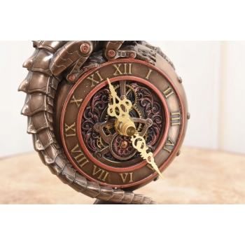 Zegar Smok Steampunk Dragon - Figurka Rzeźba - uszkodzone skrzydło