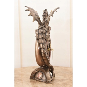 Zegar Smok Steampunk Dragon - Figurka Rzeźba - uszkodzone skrzydło