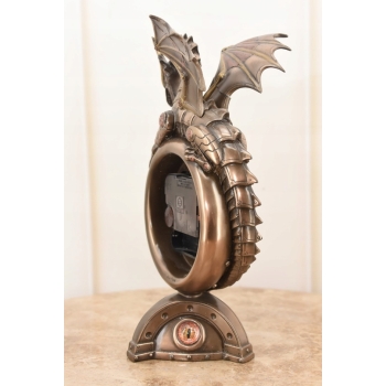 Zegar Smok Steampunk Dragon - Figurka Rzeźba - uszkodzone skrzydło
