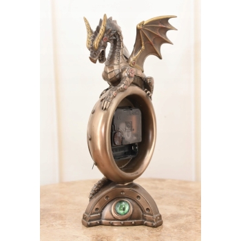 Zegar Smok Steampunk Dragon - Figurka Rzeźba - uszkodzone skrzydło