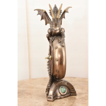 Zegar Smok Steampunk Dragon - Figurka Rzeźba - uszkodzone skrzydło