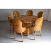 Polski Stół Art Deco + 6 Krzeseł Okrągły - Rodzinny - Meble Salon Jadalnia