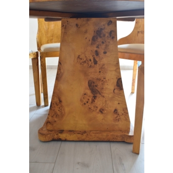 Polski Stół Art Deco + 6 Krzeseł Okrągły - Rodzinny - Meble Salon Jadalnia