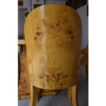 Polski Stół Art Deco + 6 Krzeseł Okrągły - Rodzinny - Meble Salon Jadalnia