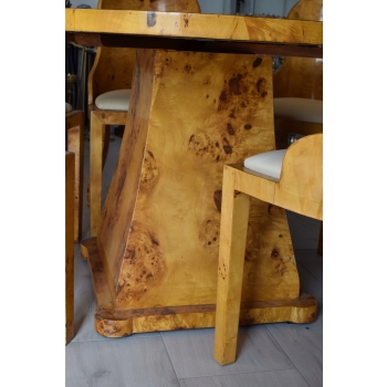 Polski Stół Art Deco + 6 Krzeseł Okrągły - Rodzinny - Meble Salon Jadalnia