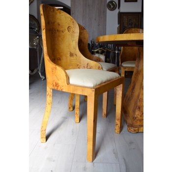 Polski Stół Art Deco + 6 Krzeseł Okrągły - Rodzinny - Meble Salon Jadalnia