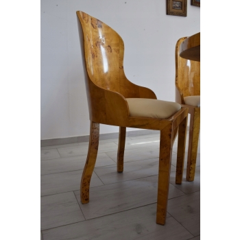 Polski Stół Art Deco + 6 Krzeseł Okrągły - Rodzinny - Meble Salon Jadalnia