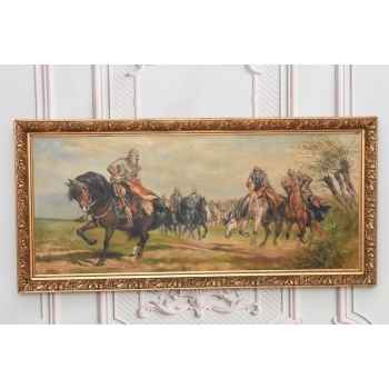 Władysław Szerner - Bitwa pod Grunwaldem - Stary Duży Obraz Rama