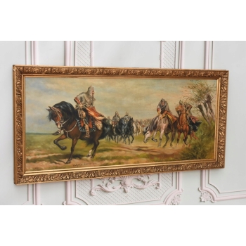 Władysław Szerner - Bitwa pod Grunwaldem - Stary Duży Obraz Rama