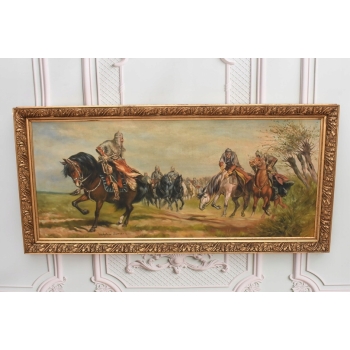 Władysław Szerner - Bitwa pod Grunwaldem - Stary Duży Obraz Rama