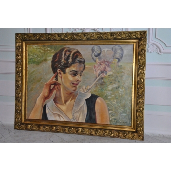 Jacek Malczewski - ZALOTY - Pałacowy Stary Obraz i Rama - Unikat