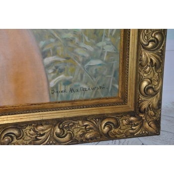 Jacek Malczewski - ZALOTY - Pałacowy Stary Obraz i Rama - Unikat