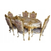 Włoski Komplet Mebli Jadalnia - Stół + 6 Krzeseł - Pałacowy Królewski