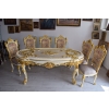 Włoski Komplet Mebli Jadalnia - Stół + 6 Krzeseł - Pałacowy Królewski