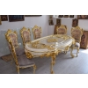 Włoski Komplet Mebli Jadalnia - Stół + 6 Krzeseł - Pałacowy Królewski