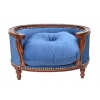 Sofa Kanapa - Pufa Legowisko Dla Psa Kota - Niebieska - Barok - Drewno