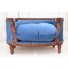 Sofa Kanapa - Pufa Legowisko Dla Psa Kota - Niebieska - Barok - Drewno