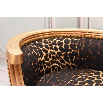 Sofa Kanapa - Pufa Legowisko Dla Psa Kota - Panterka - Barok - Drewno
