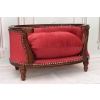 Sofa Kanapa - Pufa Legowisko Dla Psa Kota - Czerwona - Barok - Drewno