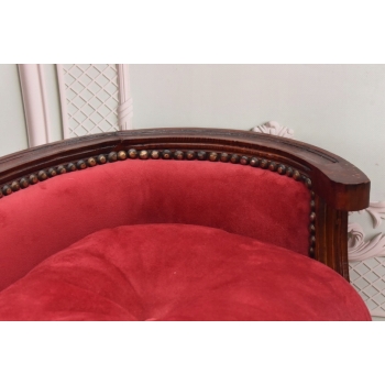 Sofa Kanapa - Pufa Legowisko Dla Psa Kota - Czerwona - Barok - Drewno