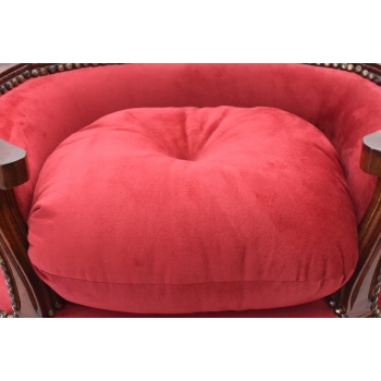 Sofa Kanapa - Pufa Legowisko Dla Psa Kota - Czerwona - Barok - Drewno