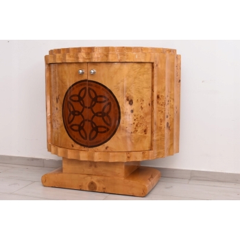 Drewniana Komoda Art Deco - Gięte Drewno - Regał Pomocnik - Szafka