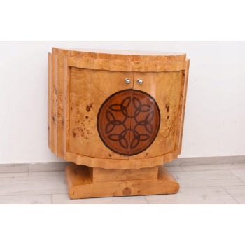 Drewniana Komoda Art Deco - Gięte Drewno - Regał Pomocnik - Szafka