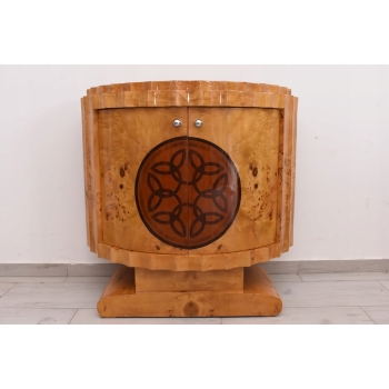 Drewniana Komoda Art Deco - Gięte Drewno - Regał Pomocnik - Szafka