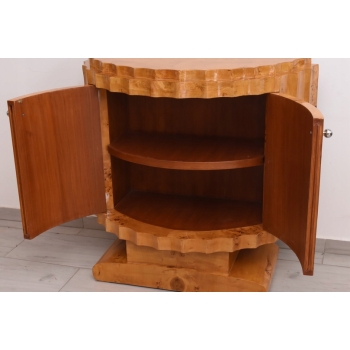Drewniana Komoda Art Deco - Gięte Drewno - Regał Pomocnik - Szafka