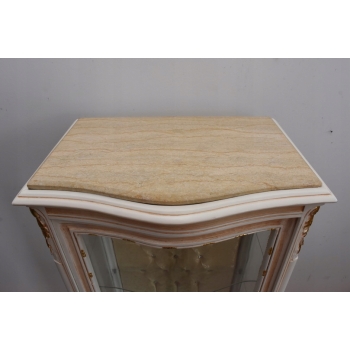 Witryna Francuska - Drewniana Gablota Serwantka - Creme - Złote Okucia