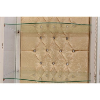 Witryna Francuska - Drewniana Gablota Serwantka - Creme - Złote Okucia