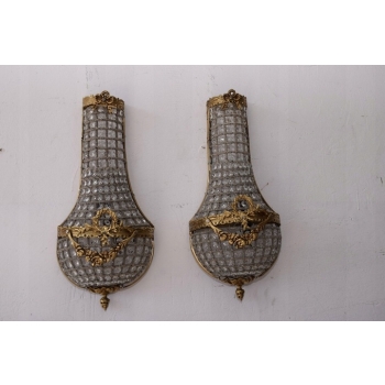 Dwa Kinkiety Ścienne - Lampy Ścienne - Myśliwskie Mosiądz 70CM