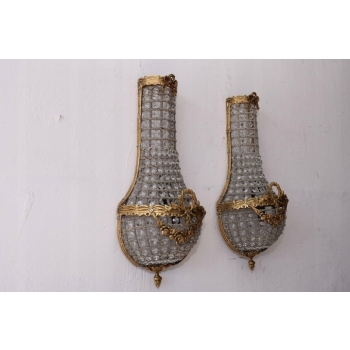 Dwa Kinkiety Ścienne - Lampy Ścienne - Myśliwskie Mosiądz 70CM