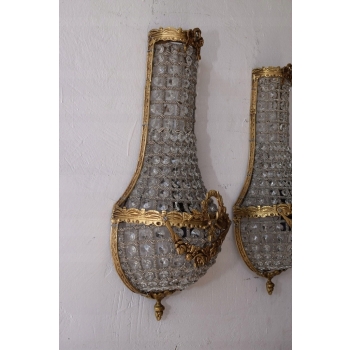 Dwa Kinkiety Ścienne - Lampy Ścienne - Myśliwskie Mosiądz 70CM