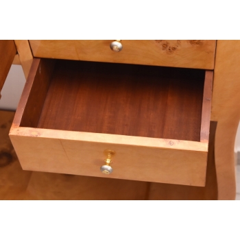 Drewniana Konsola Komoda Art Deco - Stół Stolik - Szuflady Gięte Drewno