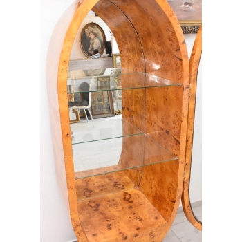 Owalna Witryna Art Deco - Gablotka Serwantka - Salon Gabinet - Gablota