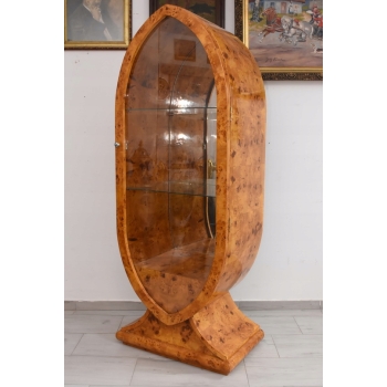 Owalna Witryna Art Deco - Gablotka Serwantka - Salon Gabinet - Gablota