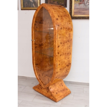 Owalna Witryna Art Deco - Gablotka Serwantka - Salon Gabinet - Gablota