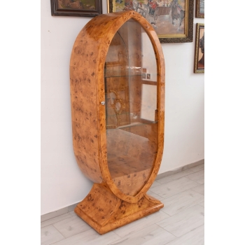 Owalna Witryna Art Deco - Gablotka Serwantka - Salon Gabinet - Gablota