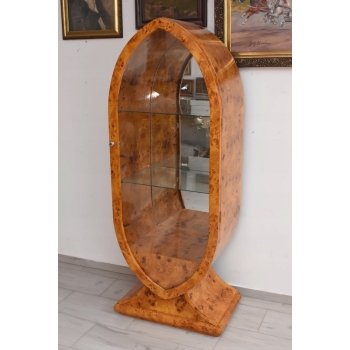 Owalna Witryna Art Deco - Gablotka Serwantka - Salon Gabinet - Gablota